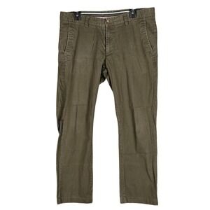 Allen Solly Mens 35 Smart Slim Fit Chino Pants Brown Stretch Business Casual